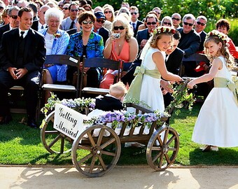 Large Flower Girl Wedding Wagon - Stained