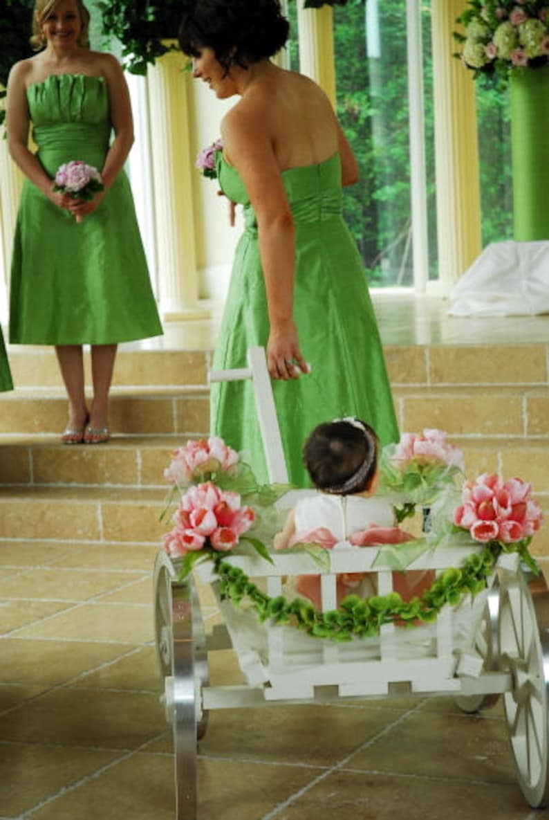 Large Flower Girl Wedding Wagon Gloss White or Ivory Etsy