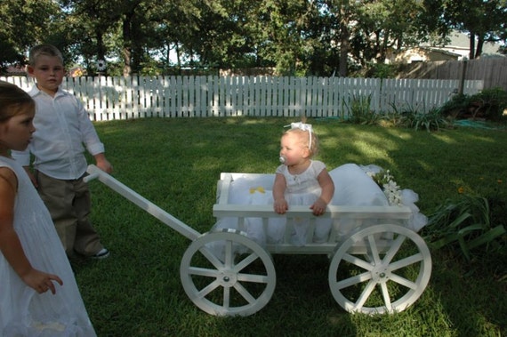 Large Flower Girl Wedding Wagon Gloss White or Ivory - Etsy