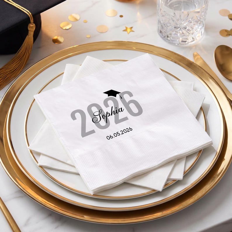 Personalized Graduation Napkins: Class of 2026 Grad Party Decor ...