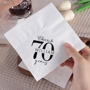 Personalisierte Geburtstags-Cocktailservietten, individuelles Name Age Partydekoration