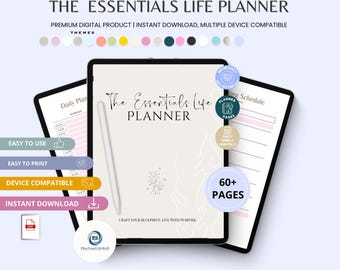 Planificador de vida esencial / PDF editable e imprimible de Canva