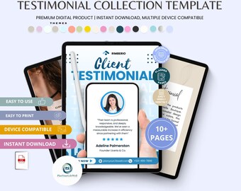 Plantilla de testimonio de cliente de Canva / Gráfico de reseña moderno (PDF, descarga digital)