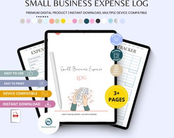 Registro de gastos para pequeñas empresas / Plantilla editable de Canva / Rastreador de gastos imprimible en PDF