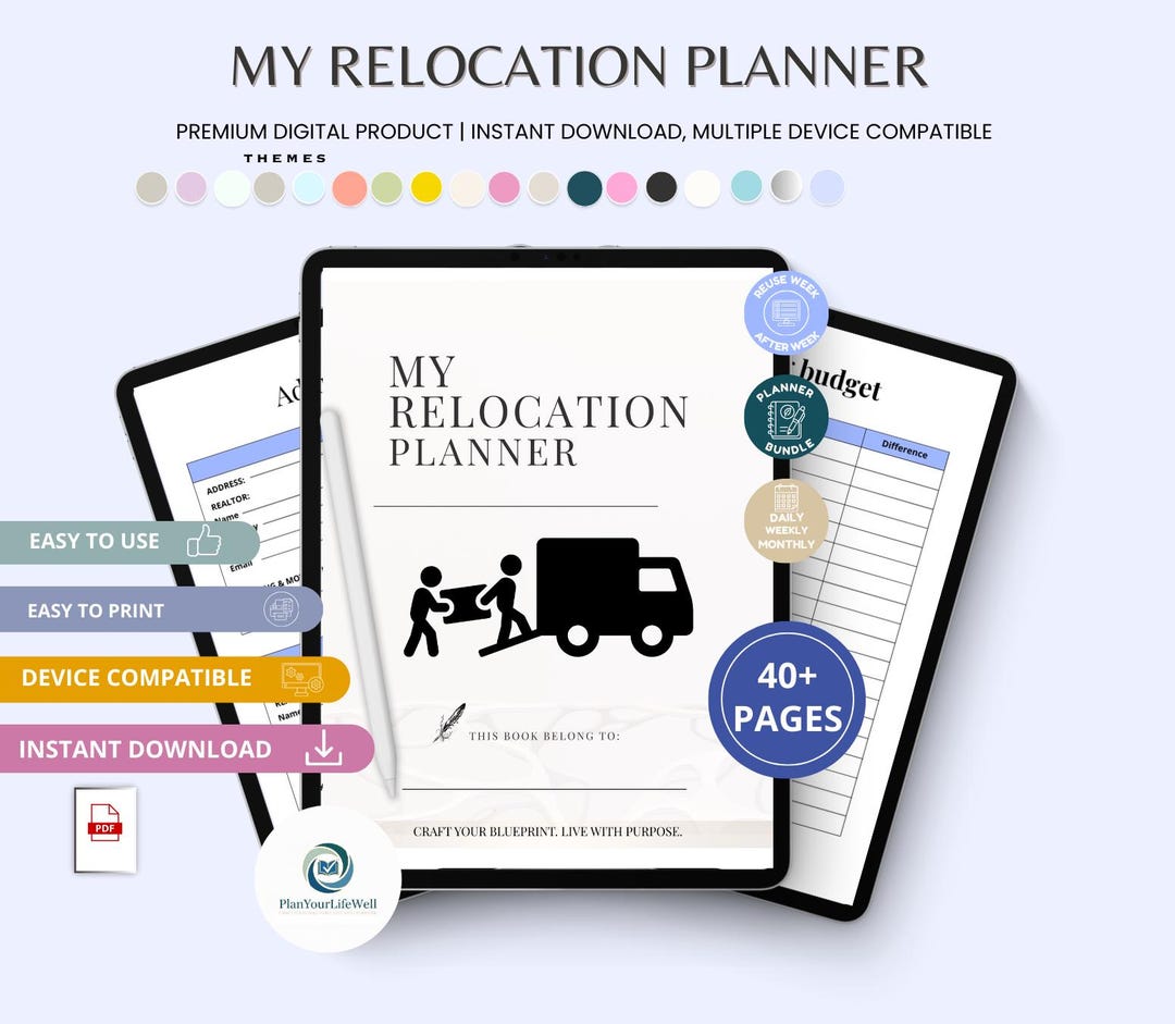 Moving Planner Printable | Relocation Checklist & Budget (canva ...