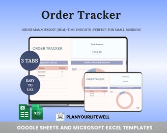 Small Business Order Tracker Spreadsheet | Sales, Revenue & Fulfillment Dashboard | Excel Google Sheets Template