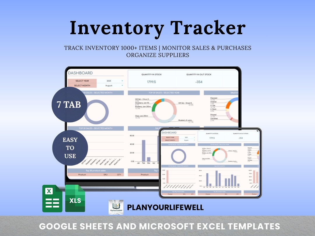 Inventory Tracker Spreadsheet | Small Business Tool (excel & Google ...