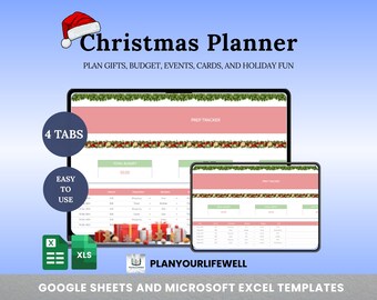 Christmas Planner Spreadsheet | Holiday Budget Tracker (Digital Download)