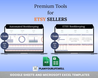 Ultimate Etsy Seller Spreadsheet | Sales, Profit & ROAS Tracker | 5-Year Financial Planner | Excel Google Sheets