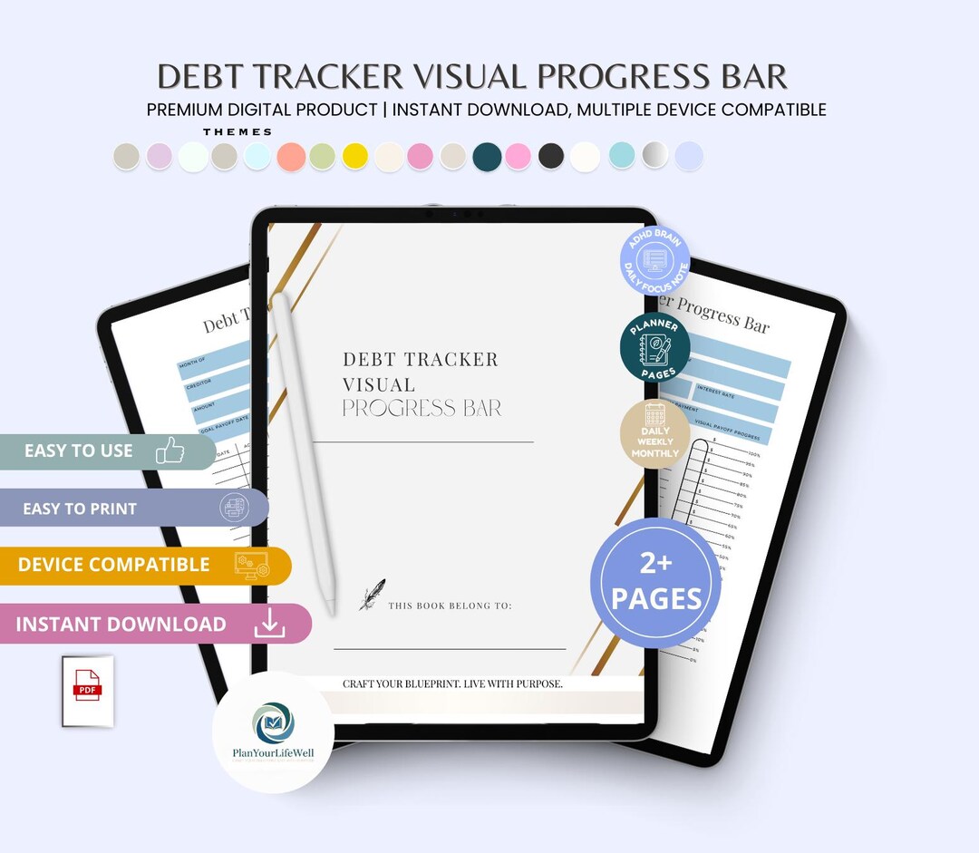 Debt Payoff Tracker | Canva Editable, Printable PDF, Snow Ball Tracker ...