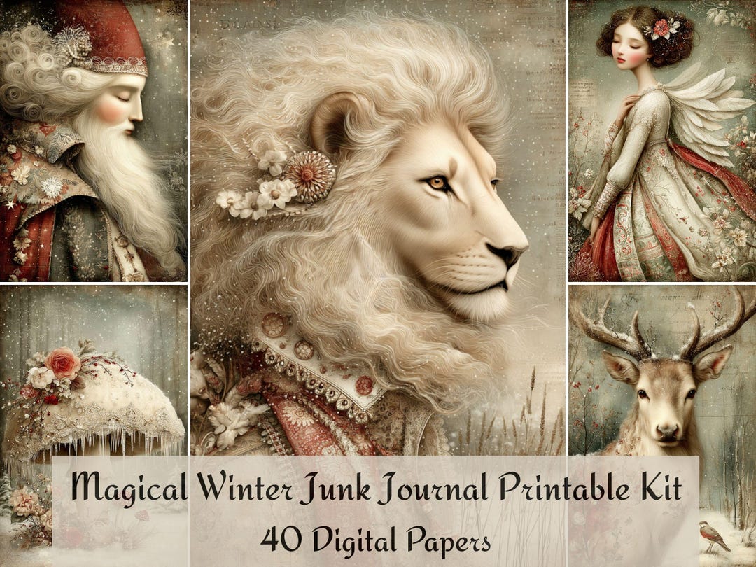 Magical Winter Junk Journal Printable Kit 40 A4 Pages Christmas Fairy ...