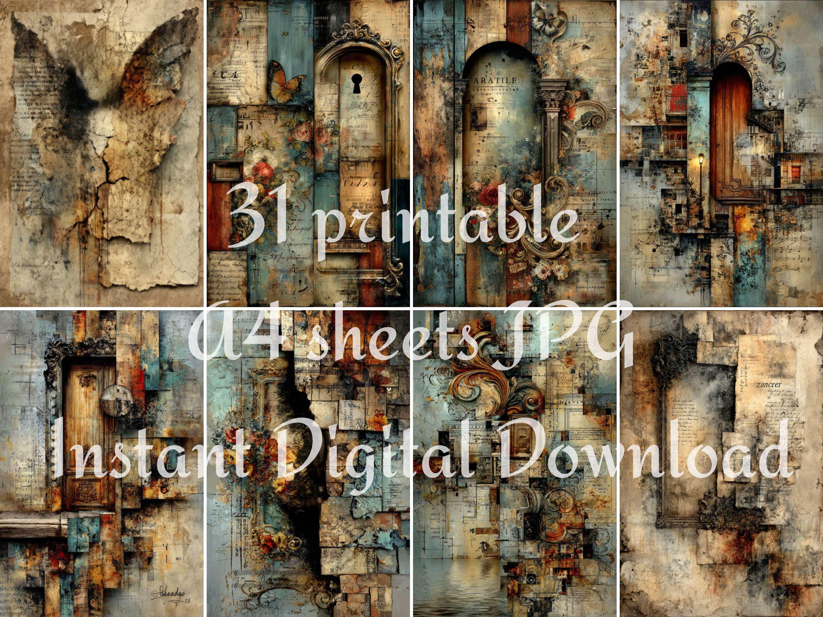 Peeling Plaster Digital Paper Set 31 Sheets Old Building Facades With ...