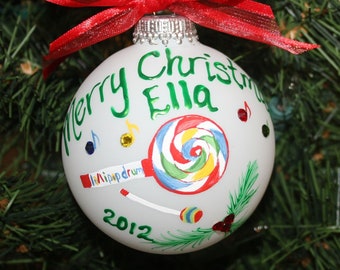 Hand-Painted Personalized Ornament: Custom Keepsake, 3 inch Bulb