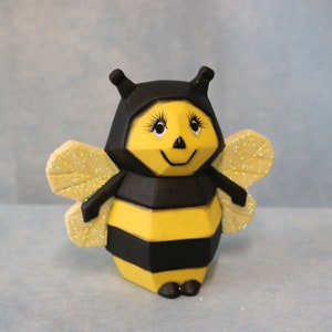 Keramik Hummel, handbemalte Biene, schwarz und gelb Bienen Dekoration, Hummel Figur, Andenken Hummel Geschenk