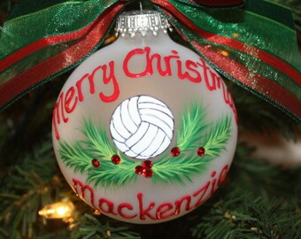 Hand-Painted Volleyball Ornament: Personalized Keepsake Gift