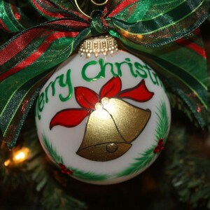 Christmas Bells Ornament, Gold Christmas Bells, Personalized Ornament, Custom Bells ornament, Made to Order ornament