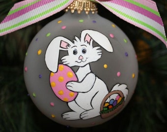 Personalized Easter Bunny Ornament, custom bunny ornament, Easter ornament, Made to order ornament