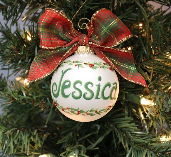 Custom Holly Ornament Name Ornament Holly Garland Ornament Personalized Ornament Christmas Holly Christmas Ornament Made to Order Etsy Ireland