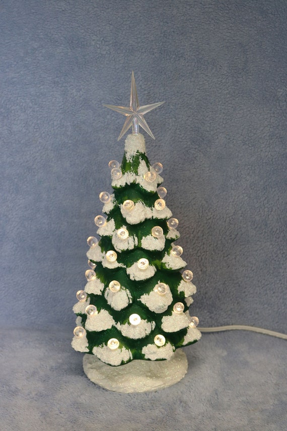 Ceramic Tree With Lights, Lighted Christmas Tree, Tree With Snow