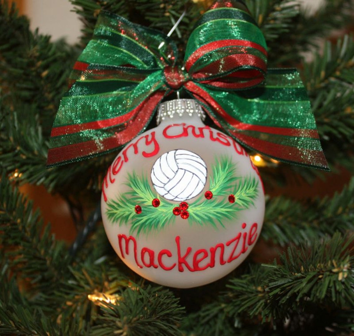 Volleyball Ornament Volleyball Personalized Ornament Custom Etsy