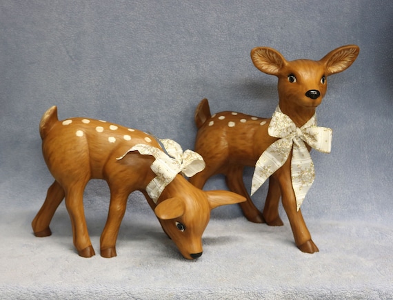 Hand Painted Ceramic Fawn: Keepsake Reindeer Decor - Etsy