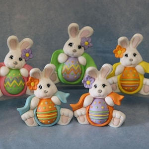 Hand-Painted Easter Bunny Rabbit: Colorful Egg Decor