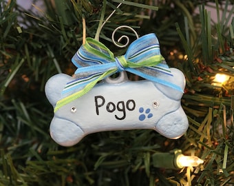 Pet ornament, Dog Bone Ornament, personalized pet ornament, pet name ornament, personalized dog bone, milk bone ornament, puppy ornament