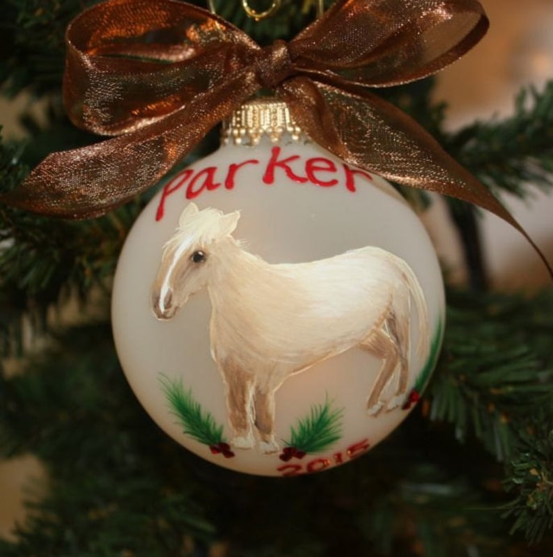 Horse Personalized Pet Portrait Ornament, custom horse ornament, keepsake horse portrait, personalized ornament for pets