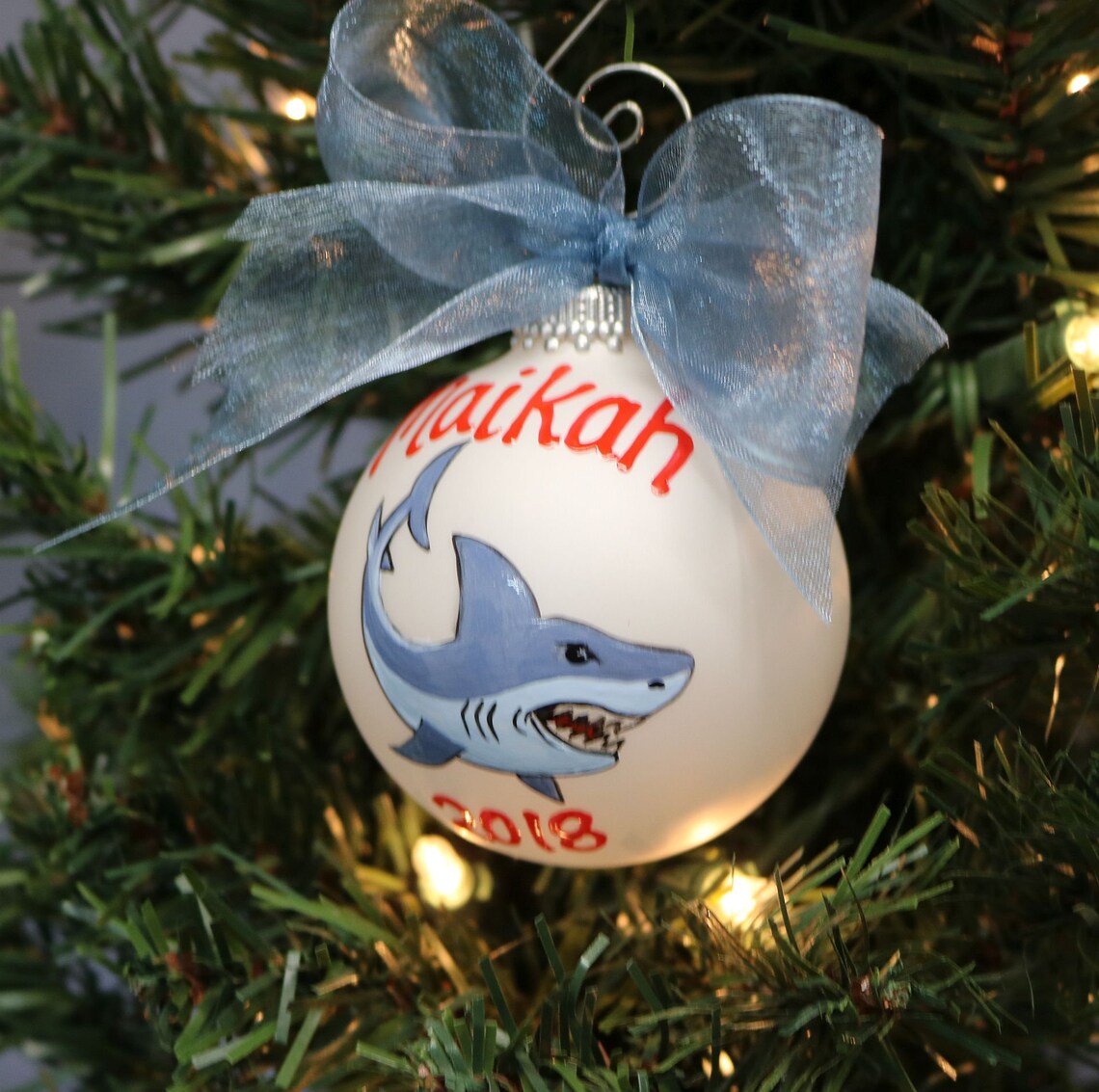 Shark Ornament Shark Personalized Ornament Shark Lover Etsy