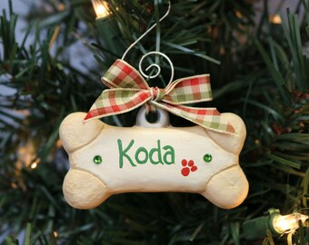 Personalized Dog Bone Ornament: Pet Name Keepsake