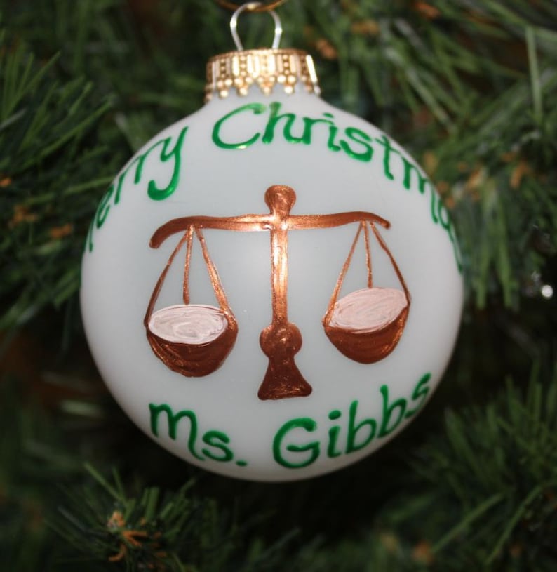 Attorney Ornament Scale of Justice Ornament Personalized Etsy