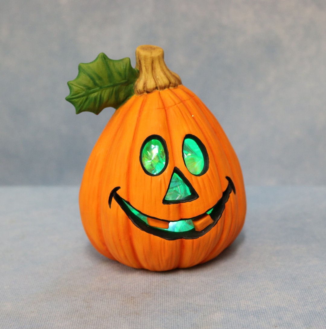 Hand Painted Ceramic Jack O' Lantern: Color Changing Halloween Decor - Etsy