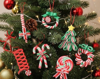 ヴィンテージ粘土クリスマスオーナメントセットサンタエンジェルリース