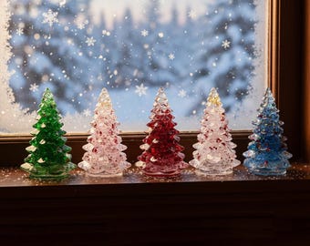 Handmade Glass Christmas Tree | Blown Glass Holiday Decoration | Winter Table Centerpiece | Christmas Gift for Home Decor Lovers