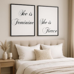 Feminine & Fierce Art Print: Empowering Women, Modern Home Decor (Digital Download