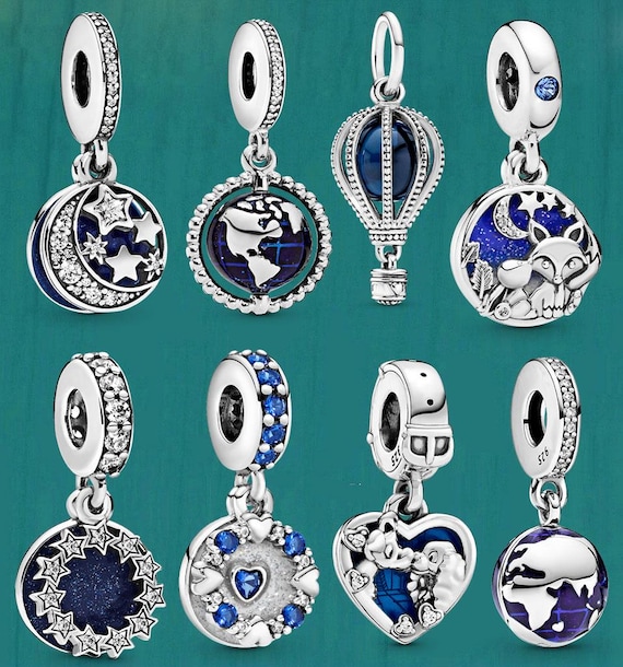 S925 Sterling Silver Blue Series Pandora Jewelry Pendant - Etsy