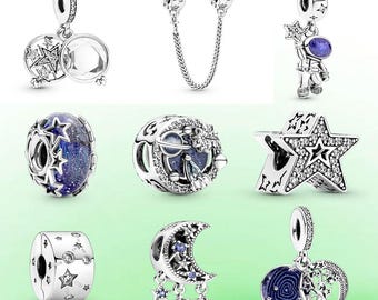 Charm de joyería Pandora de la serie estilo espacial en plata esterlina S925