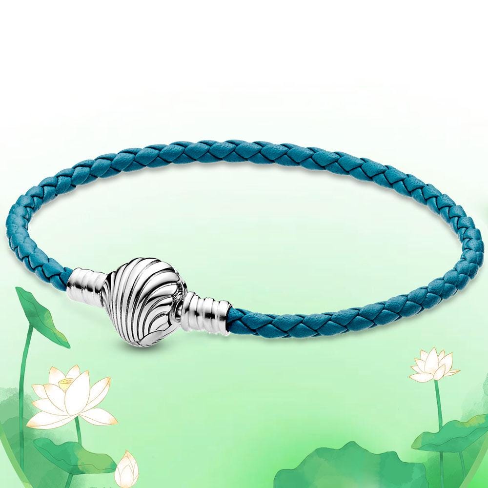 Pandora S925 Sterling Silver Multi-color Jewelry Bracelet Leather