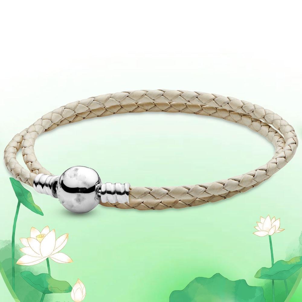 Pandora S925 Sterling Silver Multi-color Jewelry Bracelet Leather