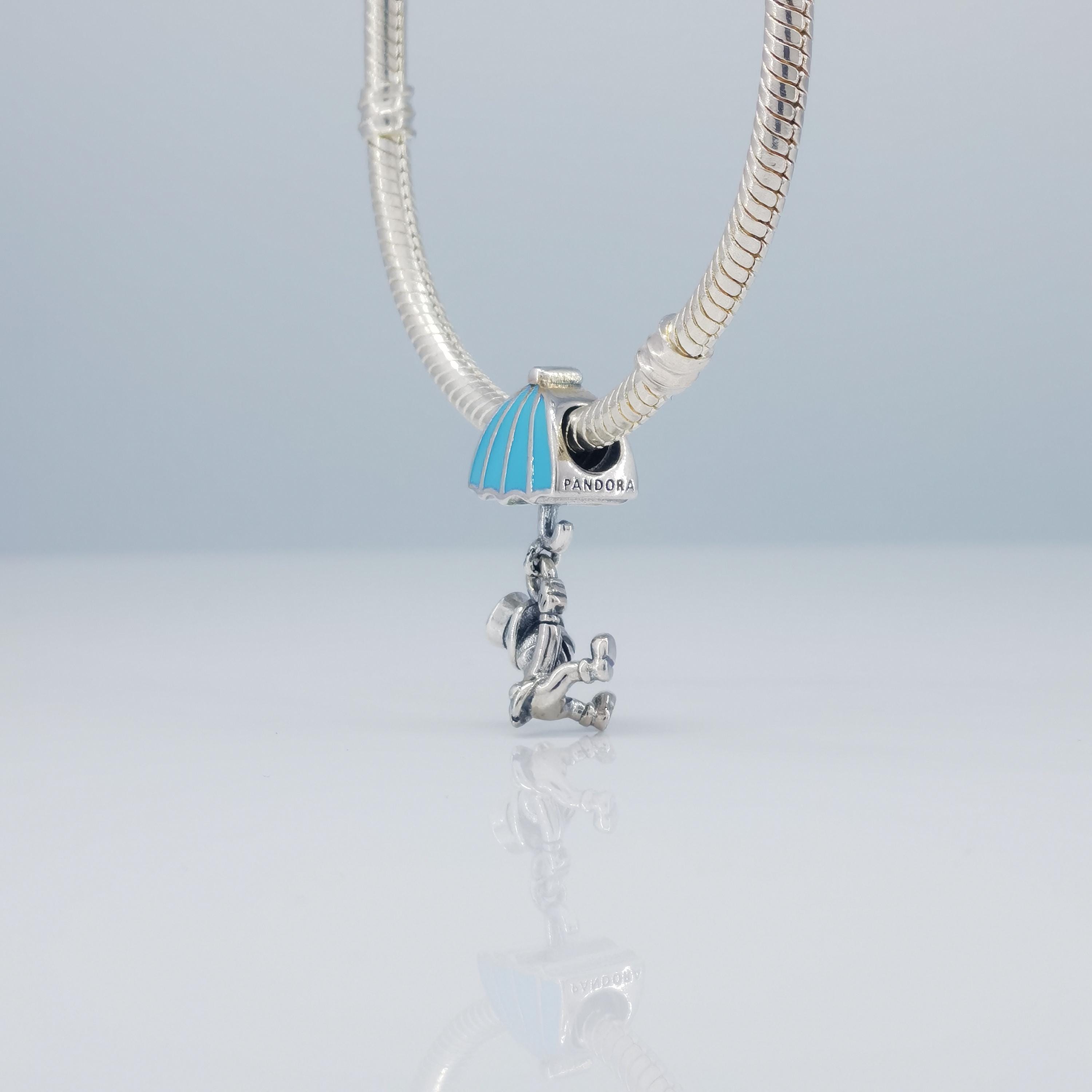 Pandora Retired Sterling Silver Disney Jiminy Cricket and Umbrella