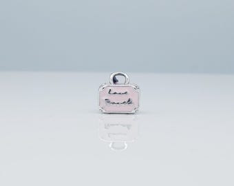 Pandora Pink Travel Bag Silver Charm