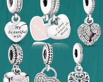 S925 Sterling silver Heart Shape Pandora jewelry Pendant Collection