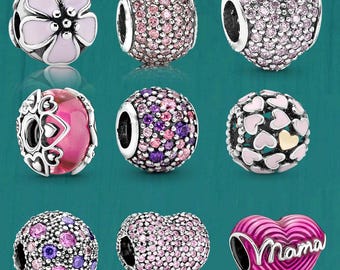 S925 sterling silver pink series Pandora jewelry charms
