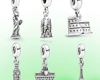 S925 Sterling Silver Iconic Building Pandora Jewelry Pendant Collection