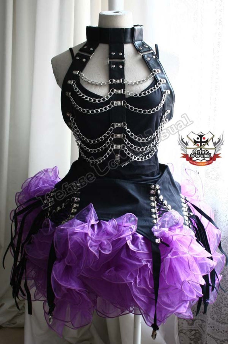 Medieval Warrior Chain Armor Guard Goth Punk Rib Cage Choker Leather Vest Larp Corset Metal Bondage