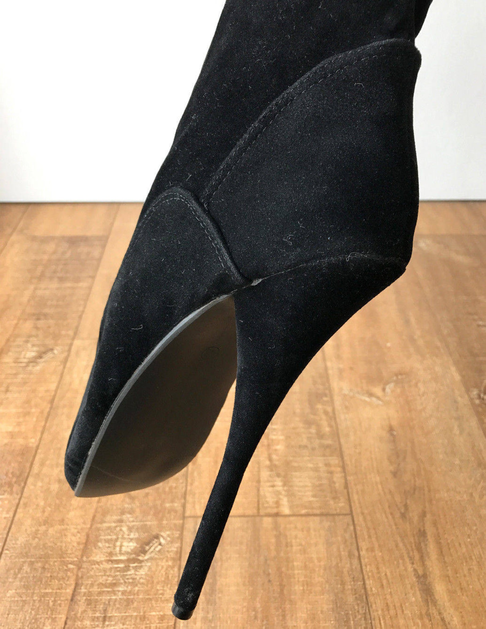 rtbu ezra narrow tongue 70cm crotch ballet stiletto custom order black suede