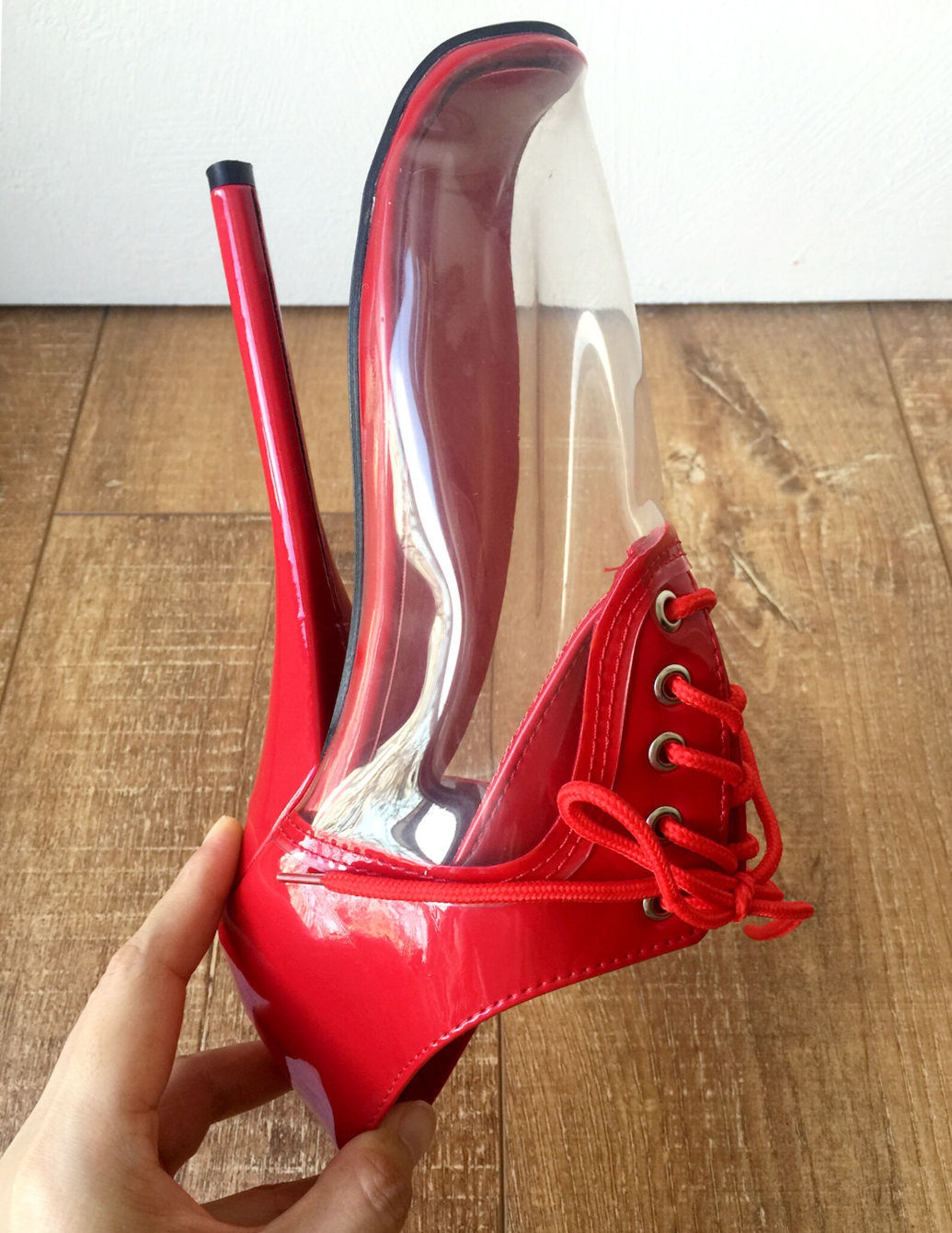 18cm capsule see through clear solid contrast fetish ballet heel oxford