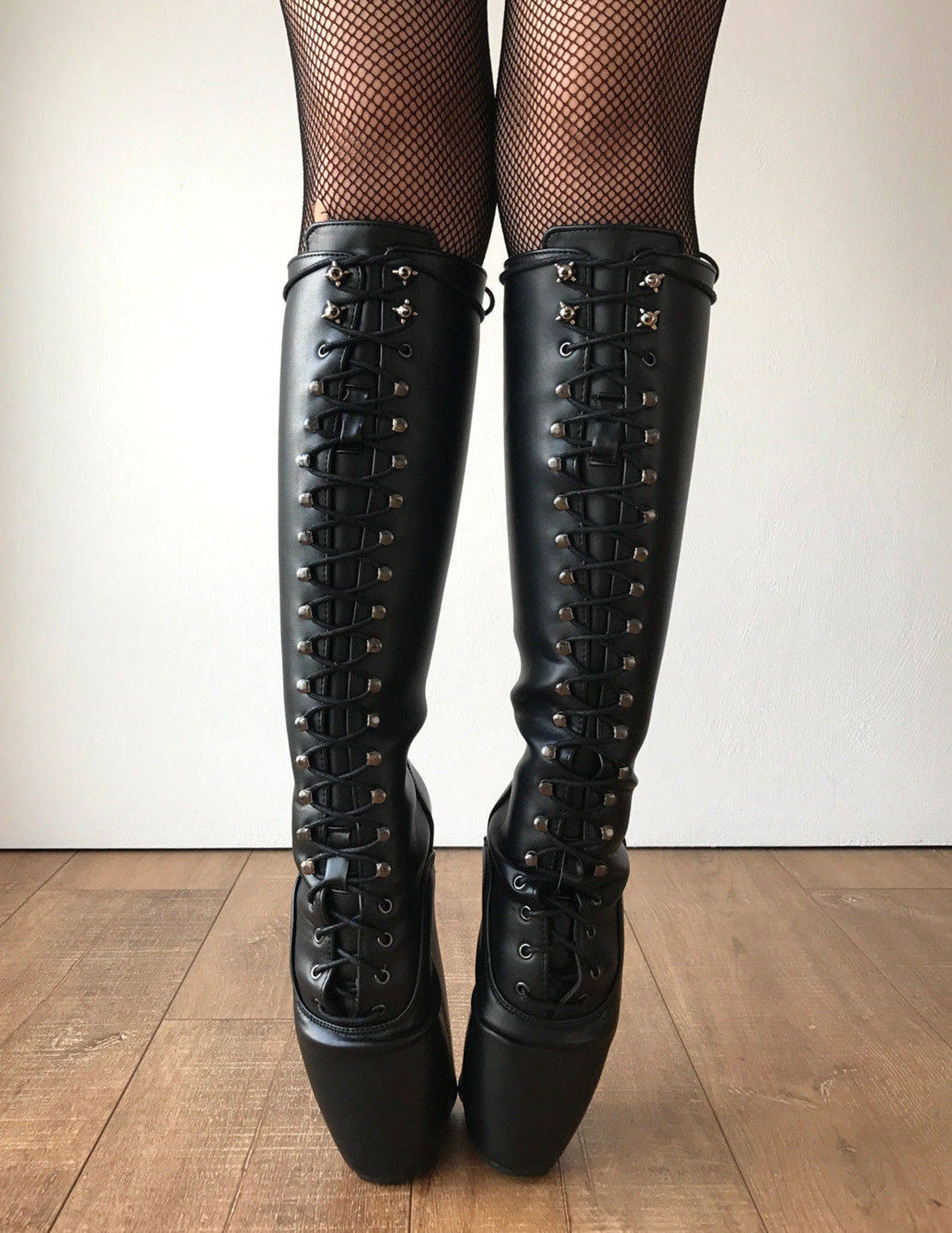 rtbu ballet wedge knee hi saturn spike stud speed hook matte black