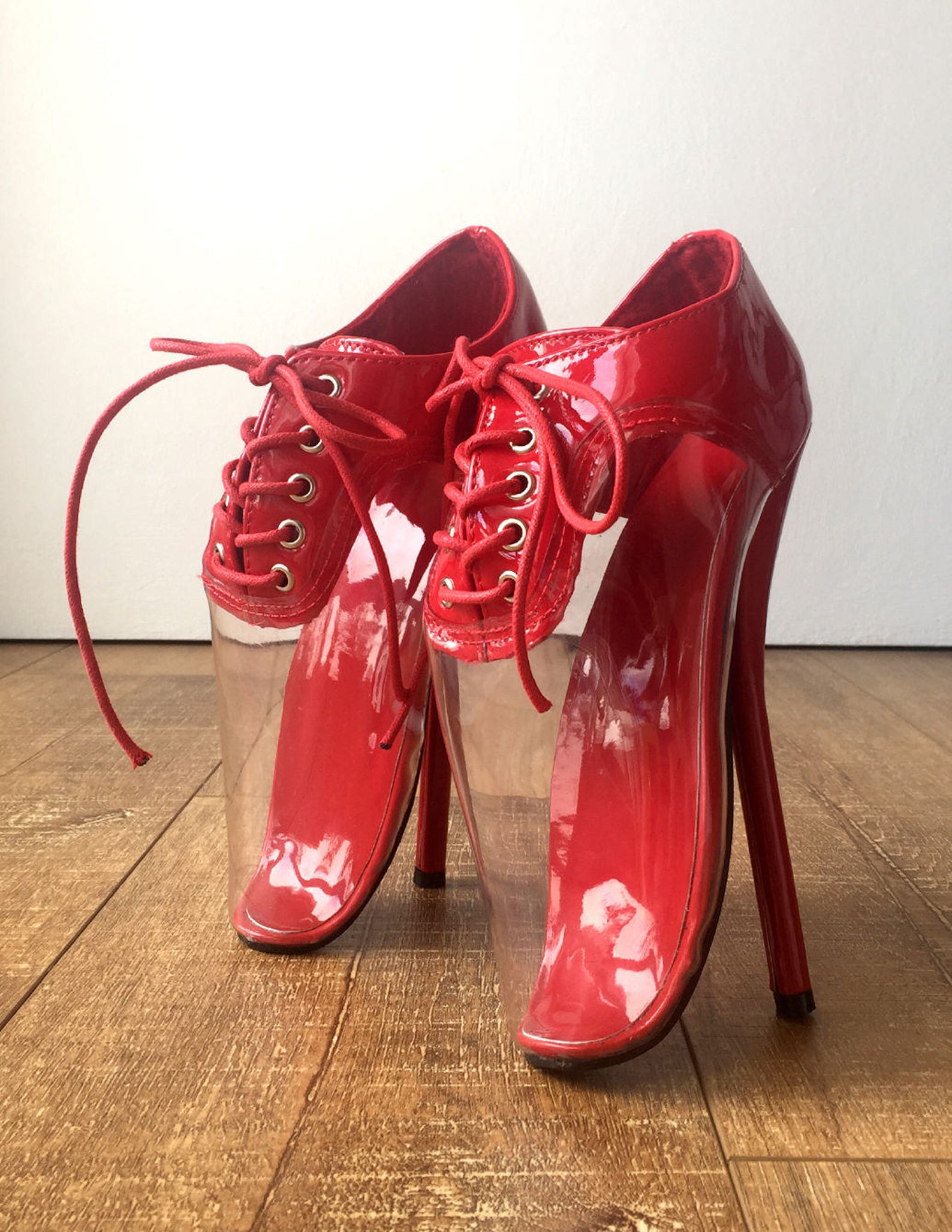 18cm capsule see through clear solid contrast fetish ballet heel oxford