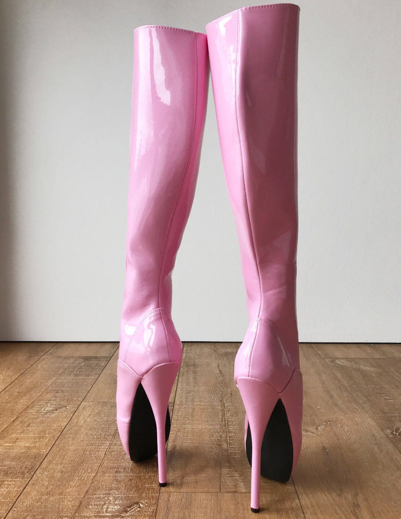 secret ii ballet pointe boots fetish pinup ballet lockable zipper light pink